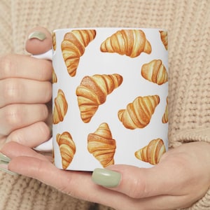Croissant Mug: Baking Lover&#39;s Ceramic Coffee Cup