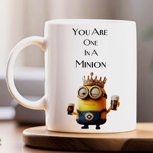 Minion Ceramic Mug, You Are One in a Minion Coffee Cup, Despicable Me Movie Mug, Funny Cartoon Character Cup, Gift for Minion Lover, Novelty