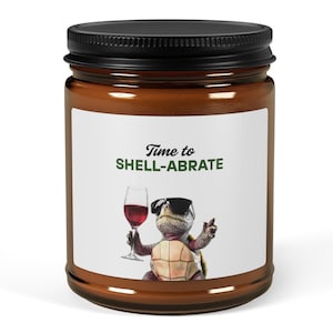 Soy Candle, Turtle Shell-abrate Ocean Scented Candle - Multi-Size, Amber Jar, Sea Turtle Decor, Home Fragrance Gift, Coastal Candle, Beach