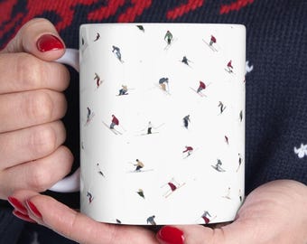 Skiing Coffee Mug: Winter Sports Ceramic Tea Cup