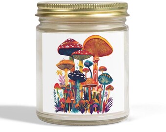 Mushroom Design Candle: Coconut Apricot Wax, Aromatherapy Scented Candle