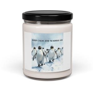 Penguin Scented Soy Candle: Animal Lover Gift, Home Decor