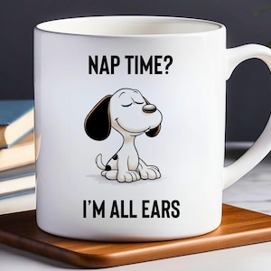 Kubek Snoopy Nap Time, kubek Peanuts Coffee, prezent dla miłośnika psów, kubek Charlie Brown Tea, prezent dla fana Snoopy'ego, słodka postać z kreskówek, dekoracja kuchni
