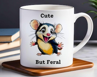 Opossum Keramik Kaffeebecher, Tier Geschenk