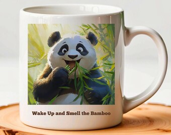 Funny Panda Ceramic Coffee Mug: Animal Lover Gift