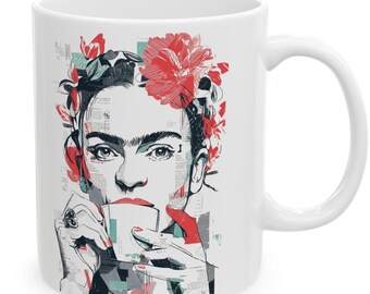 Frida Kahlo Ceramic Coffee Mug: Art Lover Kitchen Decor