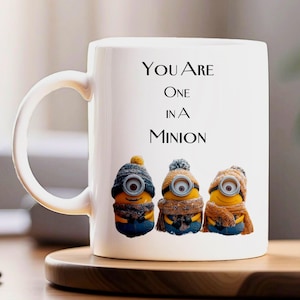 Minion Ceramic Mug, You Are One in a Minion Mug, Despicable Me Coffee Cup, Funny Gift for Minion Lover, Yellow Cartoon Character Tea Mug,