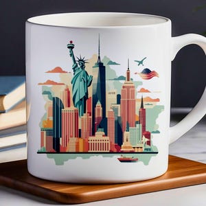 Statue of Liberty Ceramic Mug: NYC Souvenir Coffee Cup (11oz, 15oz)