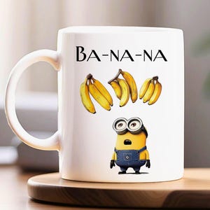 Minion Banana Mug, Yellow Coffee Cup, Despicable Me Tea Mug, Funny Cartoon Character Drinkware, Kids Gift for Birthday, 11oz 15oz Ceramic