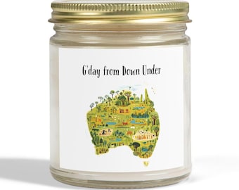 Australia Scented Candle: Coconut Apricot Wax, Aussie Decor