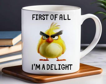 Angry Bird Ceramic Mug: Funny Coffee Cup, Bird Lover Gift (11oz, 15oz)