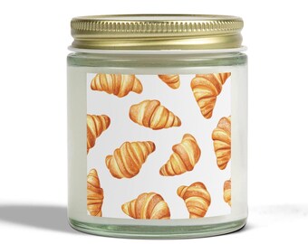 Croissant Candle: Coconut Apricot Wax, Foodie Home Fragrance