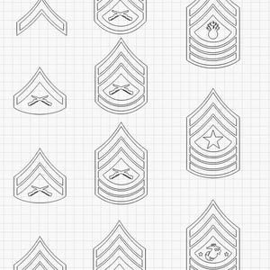USMC Enlisted Rank Insignia SVG