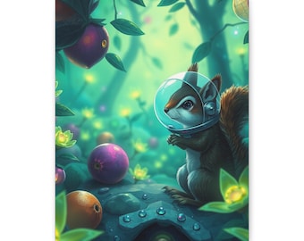 Sunny Stellar Squirrel's Journey Space Adventure Canvas Print