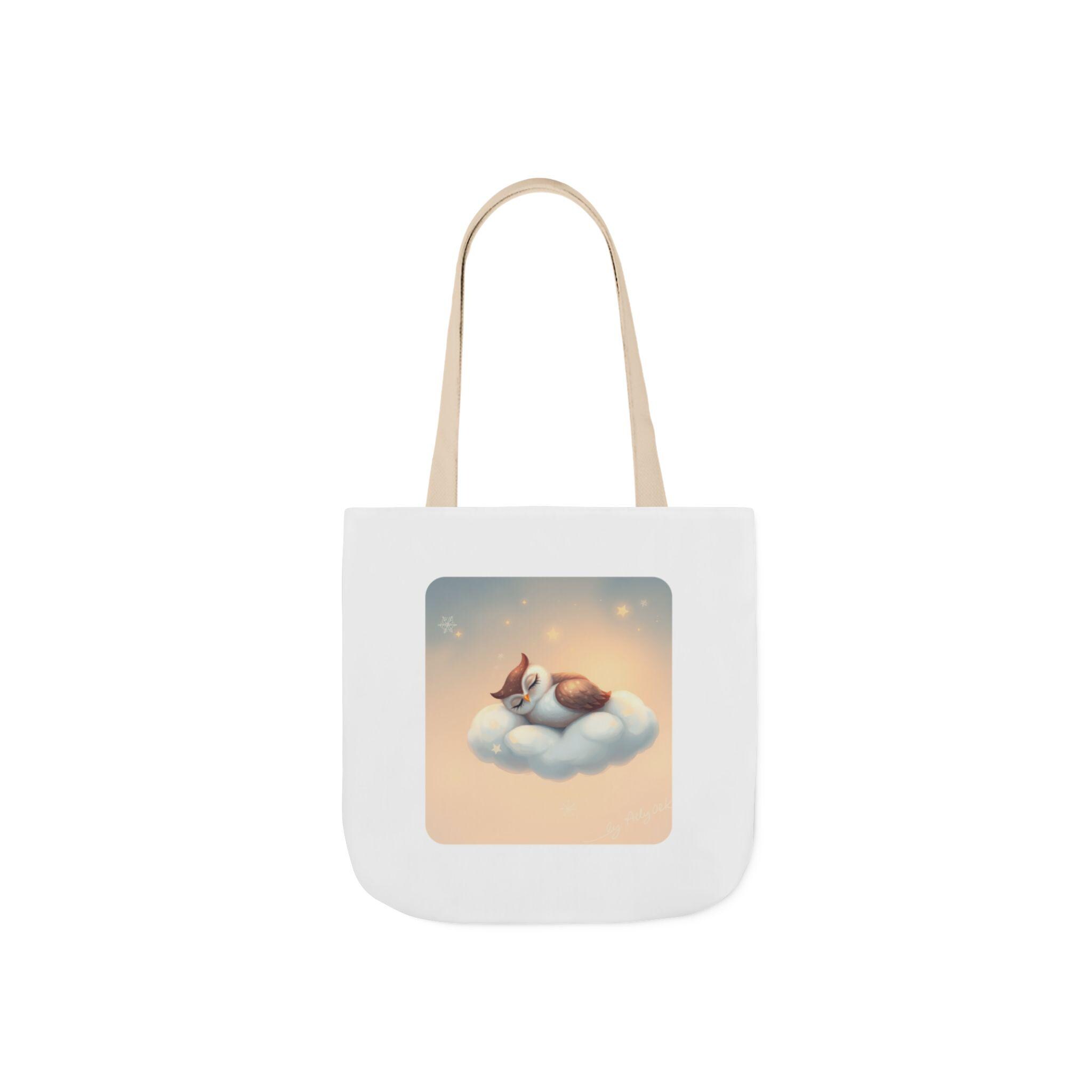 Starry Sky Nap Owl Sleepy Canvas Tote Bag
