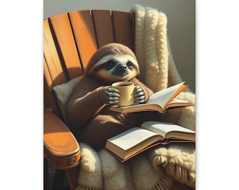 Gl Sloth's Slow Brew Coffee & Cozy Sloth Canvas Print