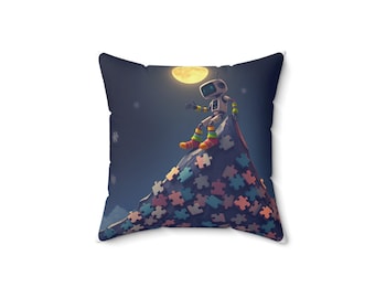 Sunny Stellar Socks Climber Robot Throw Pillow