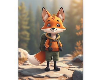 Paws of Purpose Fox Hiking Canvas Print