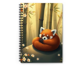 Sunny Bamboo Bloom Buddy Red Panda Notebook