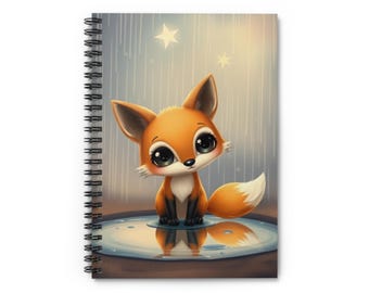 Starry Puddle Reflections Fox Notebook