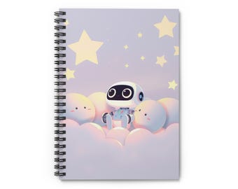 Starry Slumber Party Robot Notebook