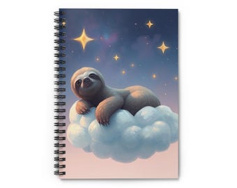 Starry Sloth Slumber Notebook
