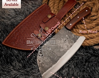 Aangepaste handgemaakte koolstofstaal slager CHEF CHOPPER gepersonaliseerde hakmes cadeau voor papa cadeau voor echtgenoot kerstcadeau gegraveerde hakmolen