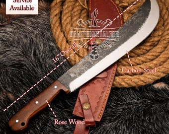 16" op maat gemaakte machete van koolstofstaal, hakmes gepersonaliseerd gegraveerd mes cadeau voor vader verjaardag cadeau bruidsjonkers cadeau