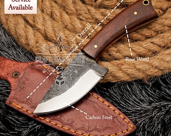 HUNTING SKINNER KNIFE Carbon Steel Skinner Knife Camping Knife Handmade Knife Gift For Son Engraved Skinner Birthday Gift Anniversary Gift