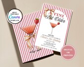 A Tini Bit Older, Strawberry Martini Birthday, Editable Template, Canva Template, Adult Invitation, Party Invite, Birthday Invite, ADBI003