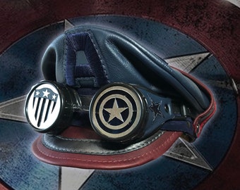 Dark Captain America Inspired Crush Cap & Goggles