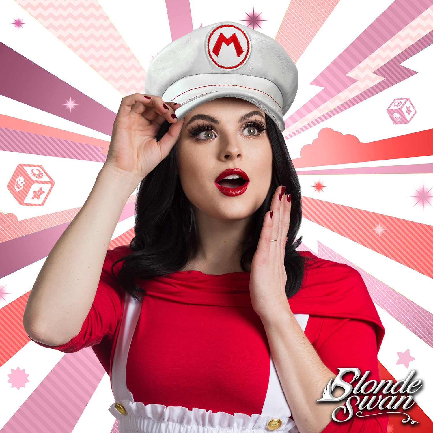 帽子 marihoja Remake Gown Pile Fire Mario Inspired Plumber Cap - Etsy