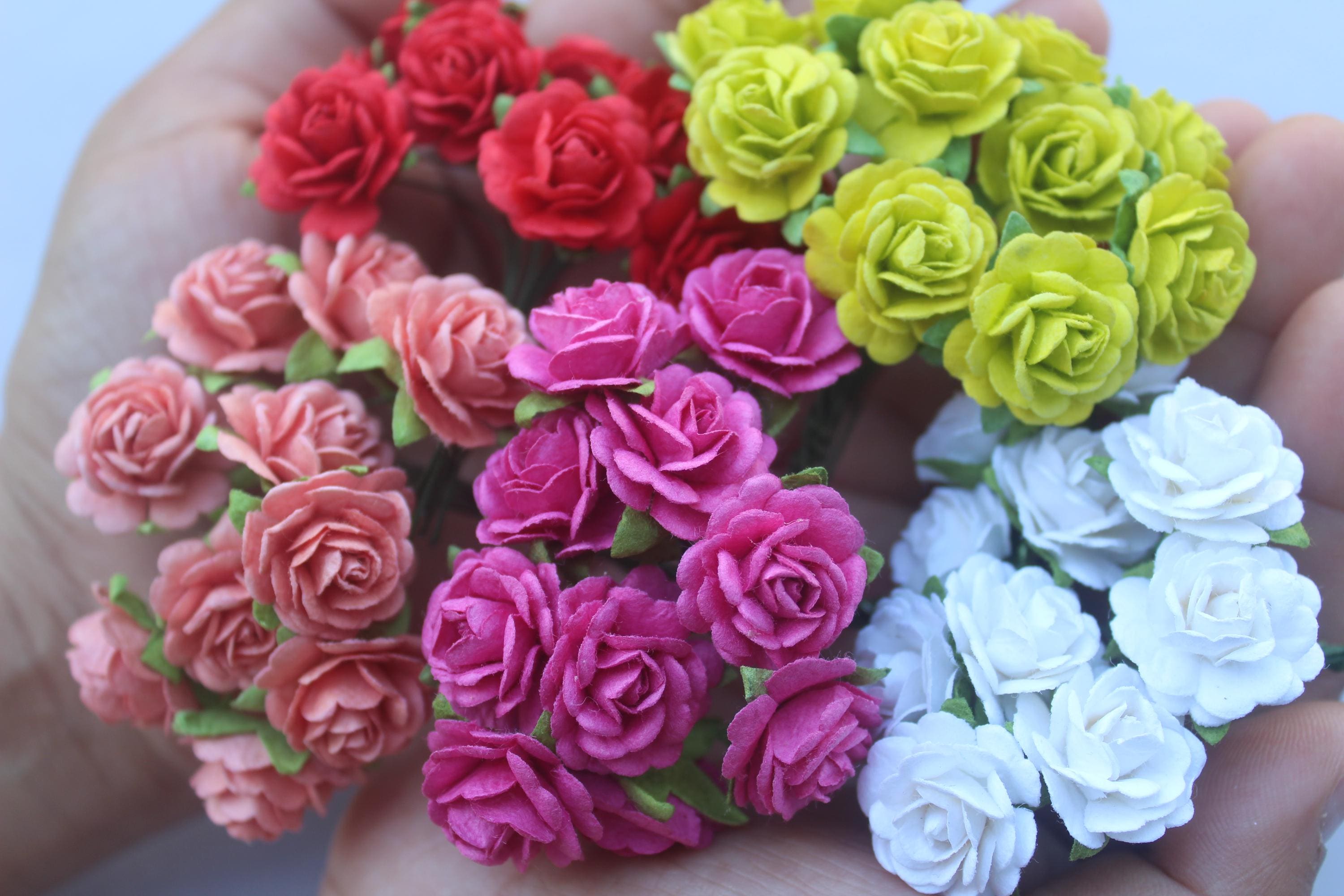 Mulberry Paper Roses: 20mm Mini Flowers, DIY Crafting Supplies - Etsy