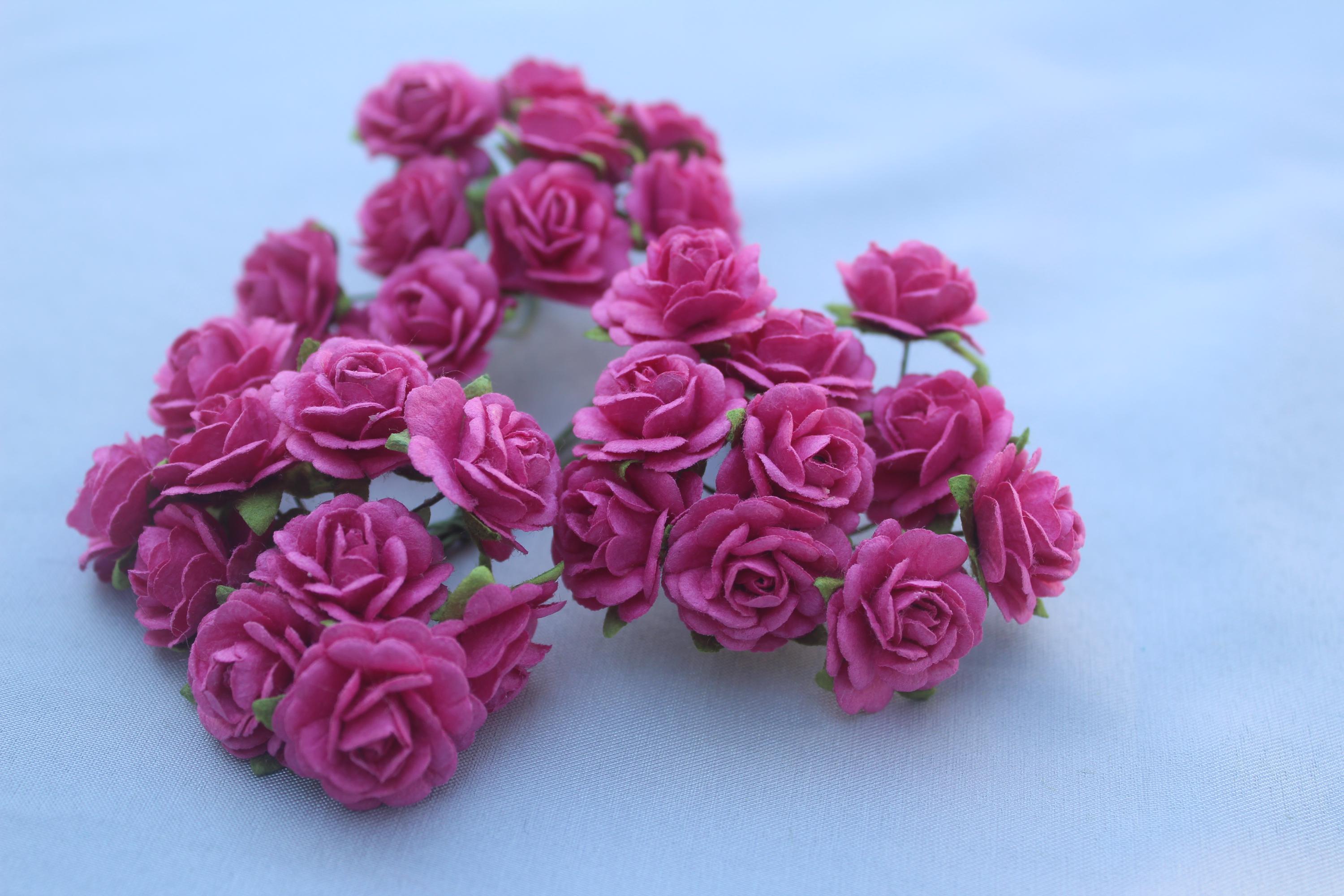 Mulberry Paper Roses: 20mm Mini Flowers, DIY Crafting Supplies - Etsy