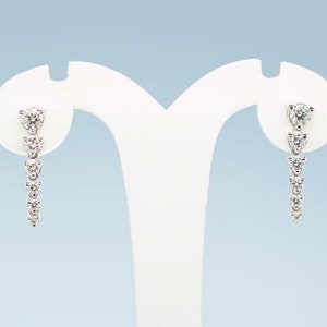 Tennisoorbel voor haar, in het laboratorium gekweekte diamanten tennisoorbellen voor haar, ronde diamanten oorbellen tennisdruppel, zirkonia, ronde diamanten oorbellen