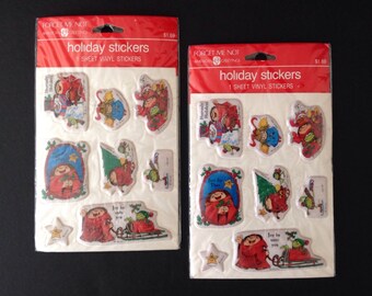 Vintage Sherman On The Mount Monk Puffy Holiday Stickers 1984