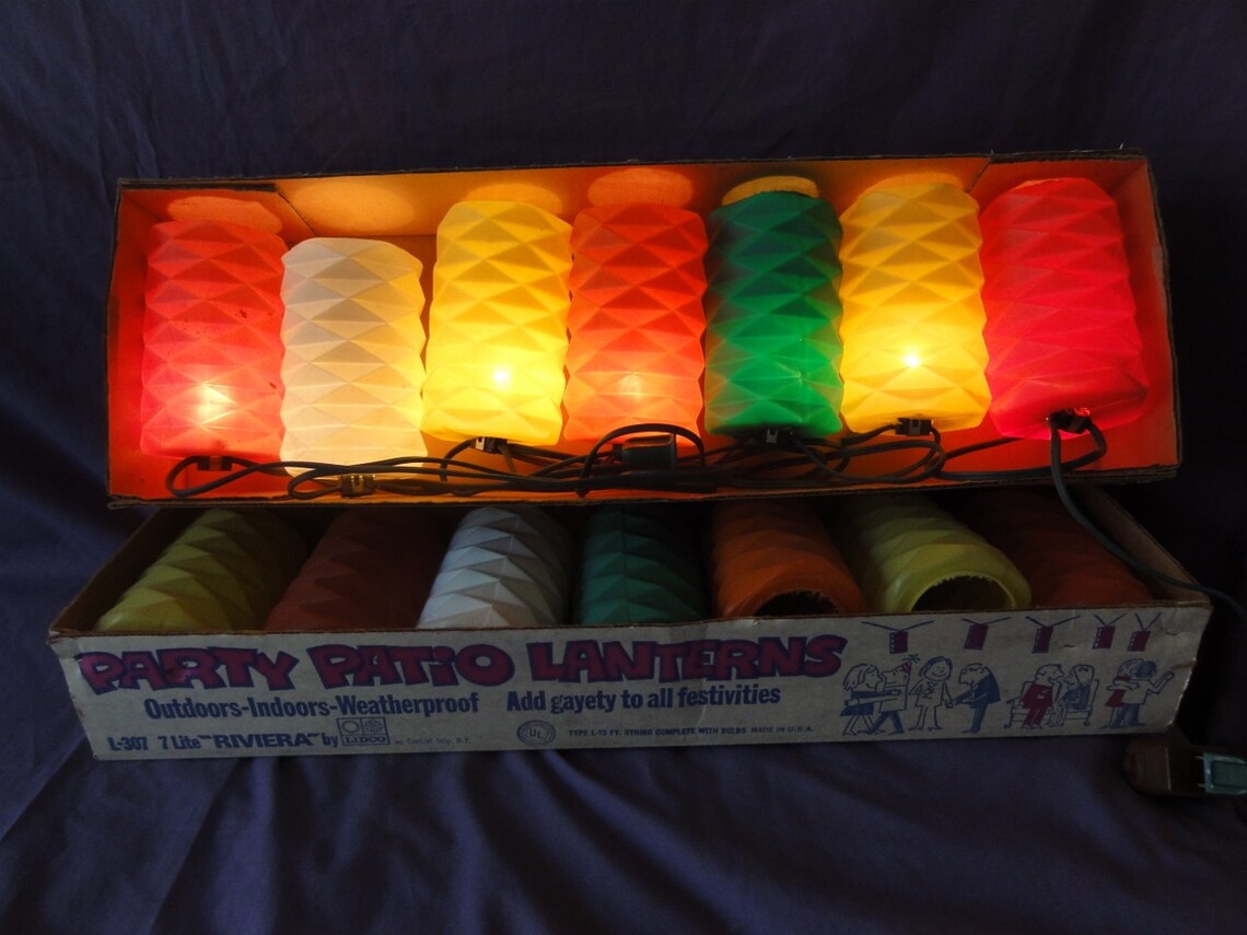 REDUCED Vintage 60's Patio Party Lights Lanterns Tiki by Etsy