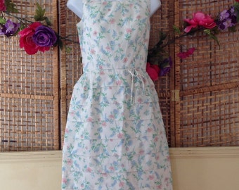Vintage 60's Day Wiggle Dress-Party Dress Pastel Floral Sz Small-Tiered Skirt