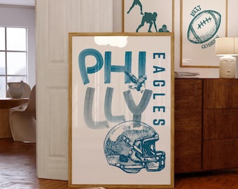 Philadelphia Poster, Philadelphia Eagles Druck, Philly Sport Poster für Wohnung oder Wohnheim Dekor College Studenten Geschenk GM6