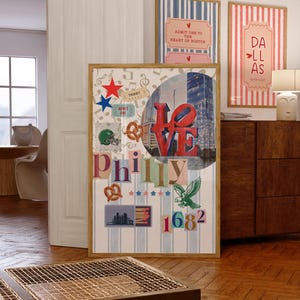 Philly Art Print Vintage Philadelphia Wall Art Retro Poster East Coast Print City of Brotherly Love Trendy Philly Poster For Home 18