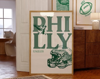 Philadelphia Wandkunst, Philadelphia Eagles Druck, trendiges Philly Plakat für Wohnung, Perfekte Wohnheimdekoration für College-Studenten in Philly 76