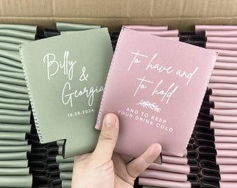 To have and to hold | Custom Wedding Can cooler | Personalized Wedding Stubby Holder | Engage party favor｜ Promotional wedding favor