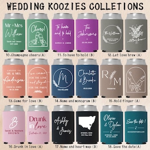 Personalized Wedding Stubby Holder - custom can cooler collection