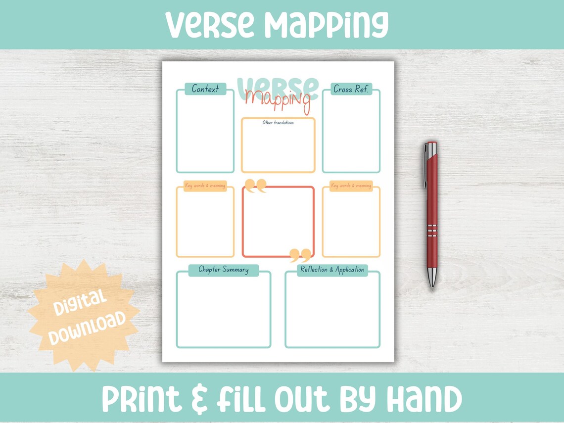 Bible Verse Mapping Template: Printable Scripture Study Journal ...