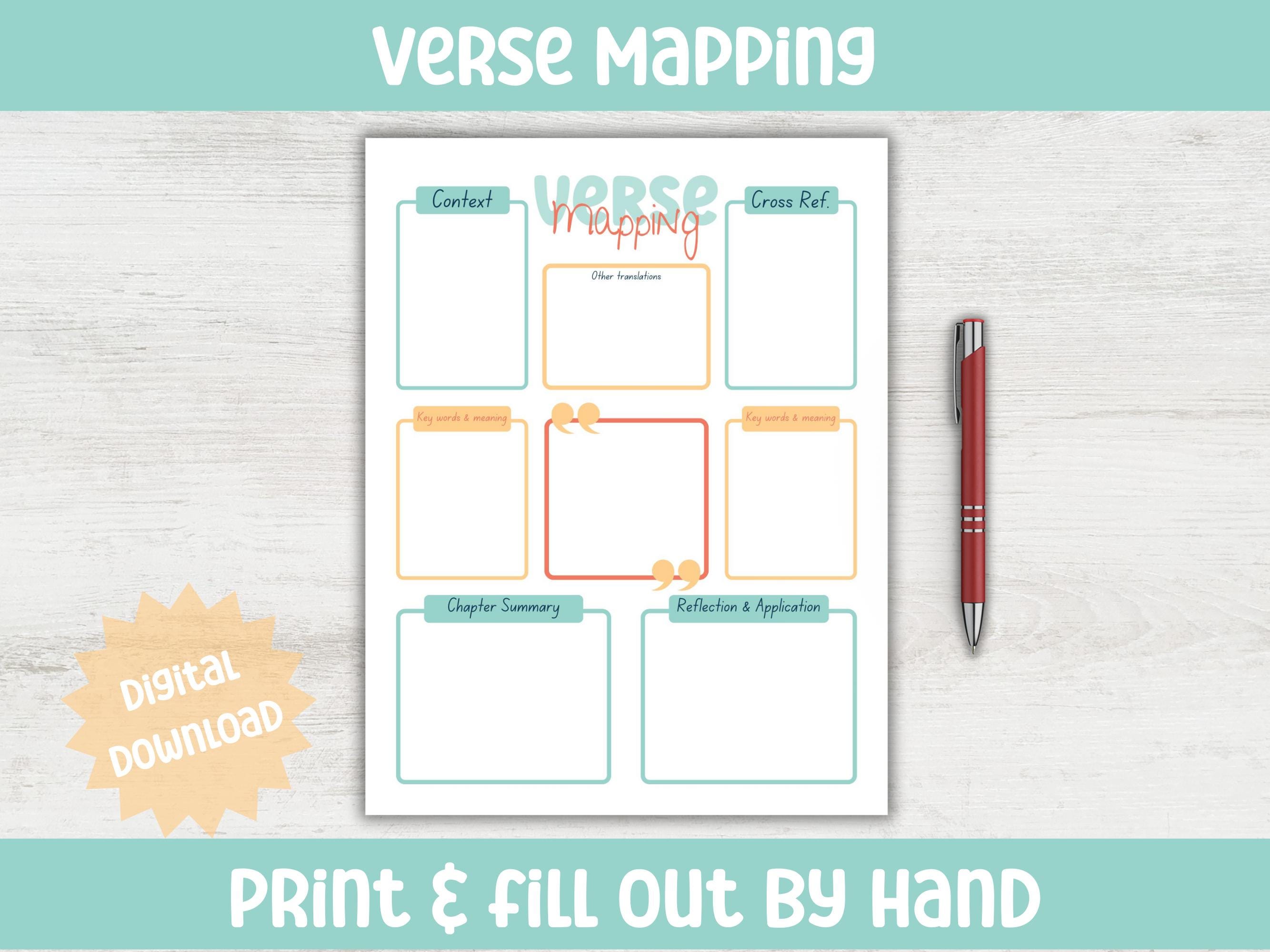 Bible Verse Mapping Template: Printable Scripture Study Journal ...