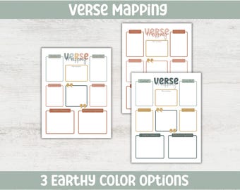 Bible Verse Mapping Template: Scripture Study Journal (Digital Download)