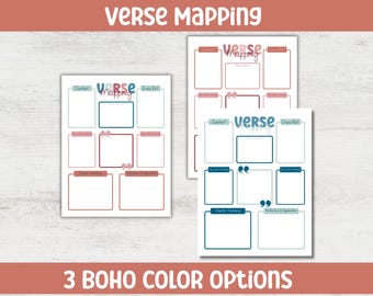 Bible Verse Mapping Template: Scripture Study Journal (Digital Download)