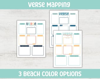 Bible Verse Mapping Template: Printable Scripture Study Journal (Digital Download)