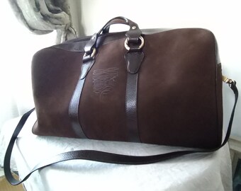 SAPAF Firenze. Leather and suede travel bag or gym bag with strap. Excellent condition.