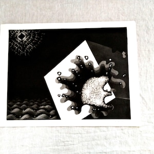 Fine art Japanese mezzotint by Toshiyuki Shiroki. Surrealism. Abstraction. 2/3